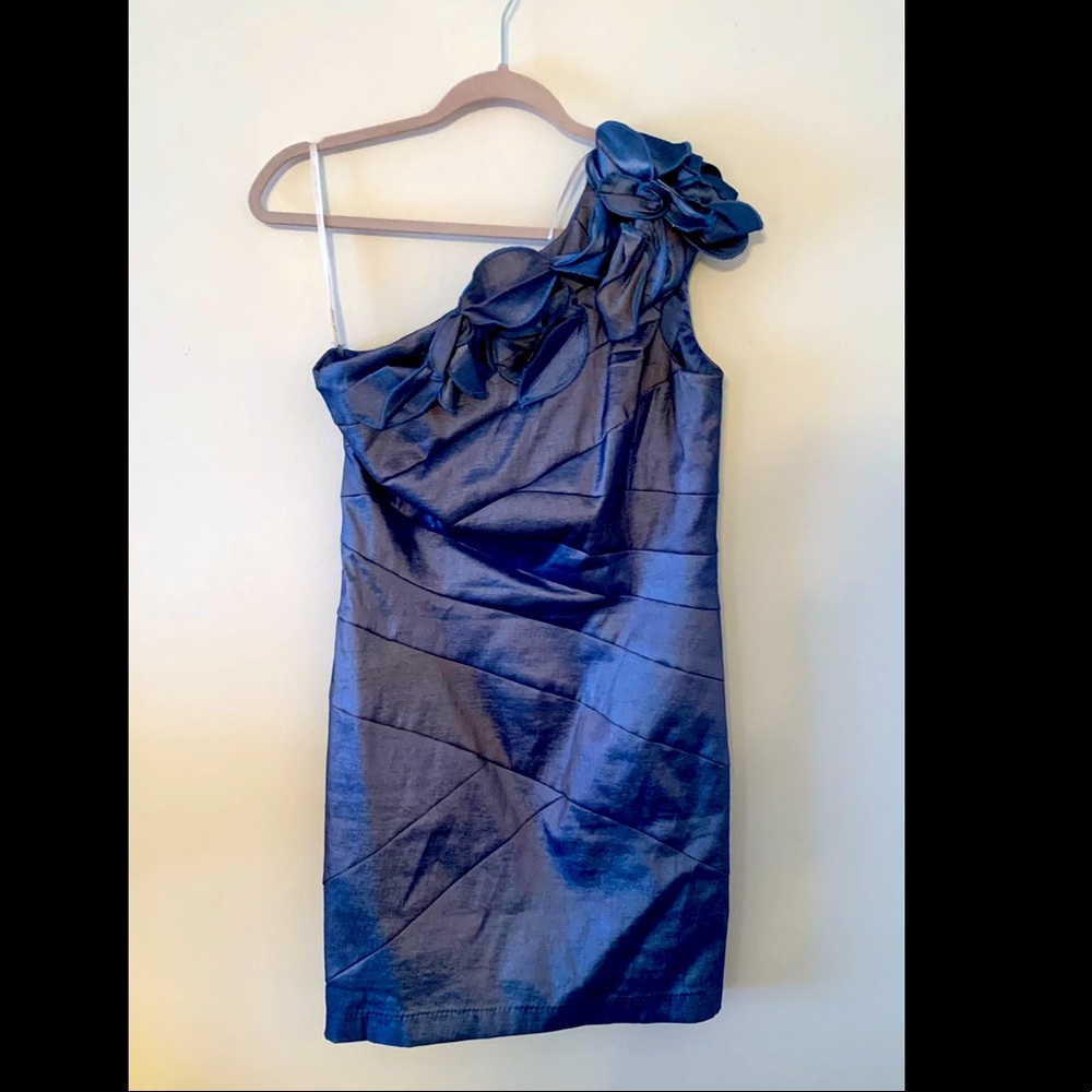 Jessica McClintock One Shoulder Ruffle Dress